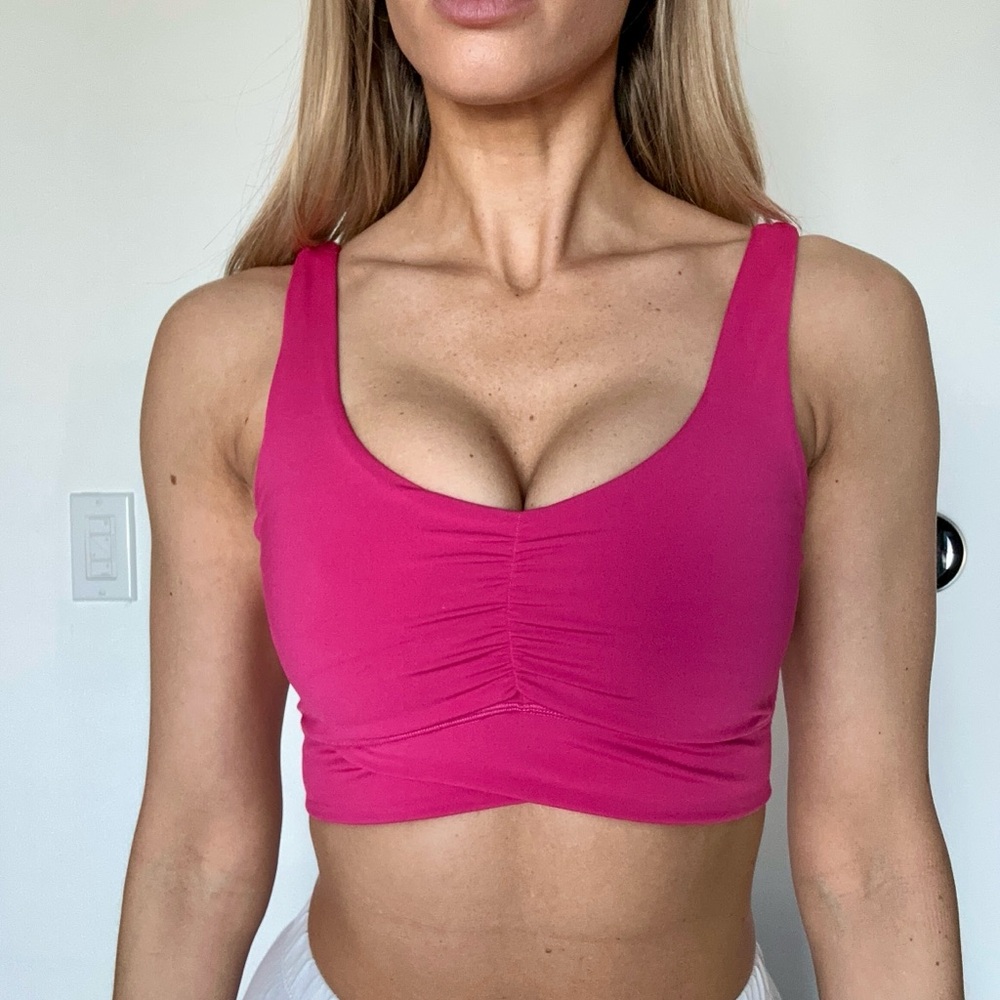 Seamless Scoop Neck Bralette - Pink